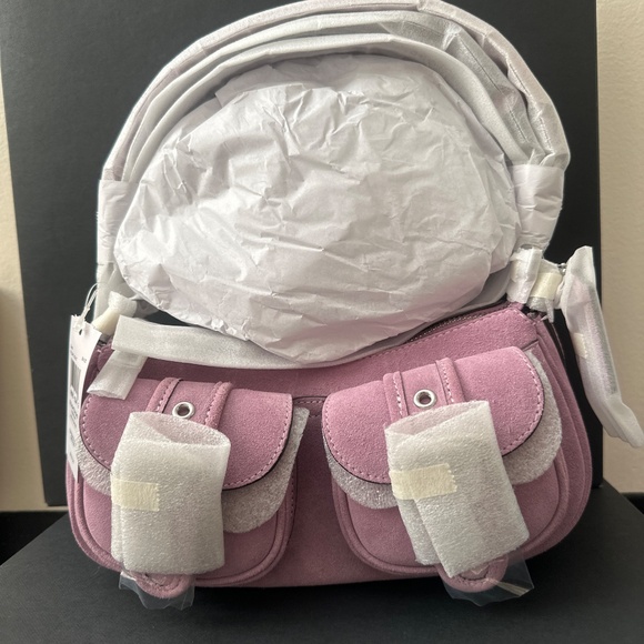 NWT coach Ashton Bag silver/light violet suede smooth leather CDA95 - Picture 4 of 7